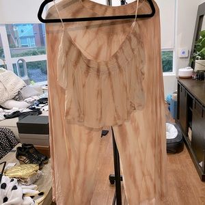2pc tie dye neutral tones - crop shirt and waist / wide leg pants